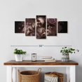 thumbnail image 2 of Elephant Stock Floral Skull Pile Wall Art - Horizontal Multi Panel Canvas - Living Room Wall Decor - Gothic Multi Panel - Black And Pink Decor - 29" x 12", 2 of 4