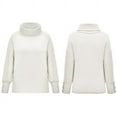 thumbnail image 6 of SDNall Knit Sweater for Women Turtleneck Knitted Jumper Sweater Long Sleeve Elegant Casual Tops Winter Sweaters for Women (White, Sizes S-XXXXXL), 6 of 9