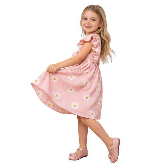 Zanarzt Dress for Baby Girl Toddler Infant Baby Girl Dresses Summer Outfits Boho Casual Sundress Gifts Toddler Clothes for Girl Pink,2-3 Years