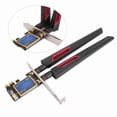 thumbnail image 3 of Carte WiFi 7260AC 2.4GHz 5GHz Bluetooth 4.0 1200Mbps PCIe X1 Adaptateur Réseau Sans Fil avec Double Antenne 10dBi pour PC, 3 of 5