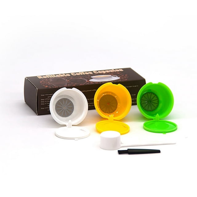 CHOK 3 Pcs Capsule de Café Réutilisable pour Nescafe Dolce Gusto Machine Capsules Rechargeables Dosette Compatible Filtres Tasses Sans BPA Dosettes de Café