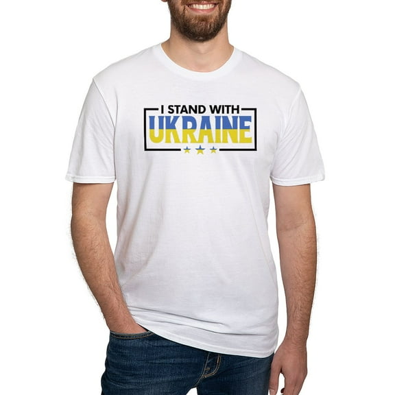 CafePress - I Stand With Ukraine T Shirt - Fitted T-Shirt, Vintage Fit Soft Cotton Tee