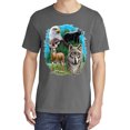 thumbnail image 2 of Wild Bobby, Eagle Bear Deer and Wolf, Animal Lover, Garment-Dyed Washed Look Short Sleeve T-Shirt, Charcoal, Medium, 2 of 3