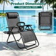 thumbnail image 3 of WASUHE Zero Gravity Recliner Chair Set of 2, Foldable Outdoor Lounge Chair with Cup Holder, Adjustable Patio Chair for Beach, Pool, Patio, Gray, 3 of 9
