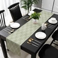 thumbnail image 3 of Sage Green Stripes Table Runner 36 Inches Long, Simple Geometric Modern Monochrome Kitchen Coffee Dining Table Decoration for Home Party Birthday Wedding Home Decor 13x36 Inches, 3 of 8