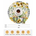 thumbnail image 6 of 13 Inch Round Placemats Set of 6, Sunflower Gnomes Non Slip Heat Insulation PP Table Mats, Spring Farmhouse Vintage Daisy Leaf Plaid Washable Place Mats for Kitchen Dining Party Table Decor, 6 of 7