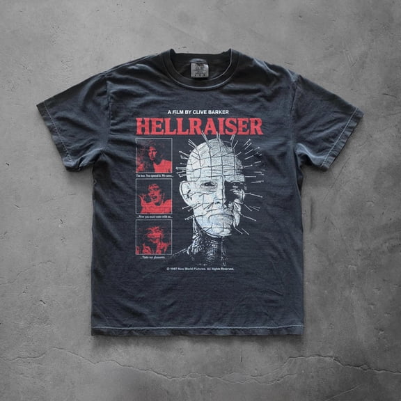 CLOTEX Hellraiser Pinhead Shirt | Retro 80s Horror Movie Tee, Black S