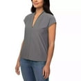 thumbnail image 4 of Buffalo Womens' V-Neck Short Sleeve Blouse (Fondant Pink, Small), 4 of 10
