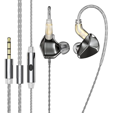 BLON BL07 1DD HiFi in Ear Headphone Monitor with 10mm Fiber Diaphragm Zinc Alloy Faceplate Earbuds, Detachable 0.78mm