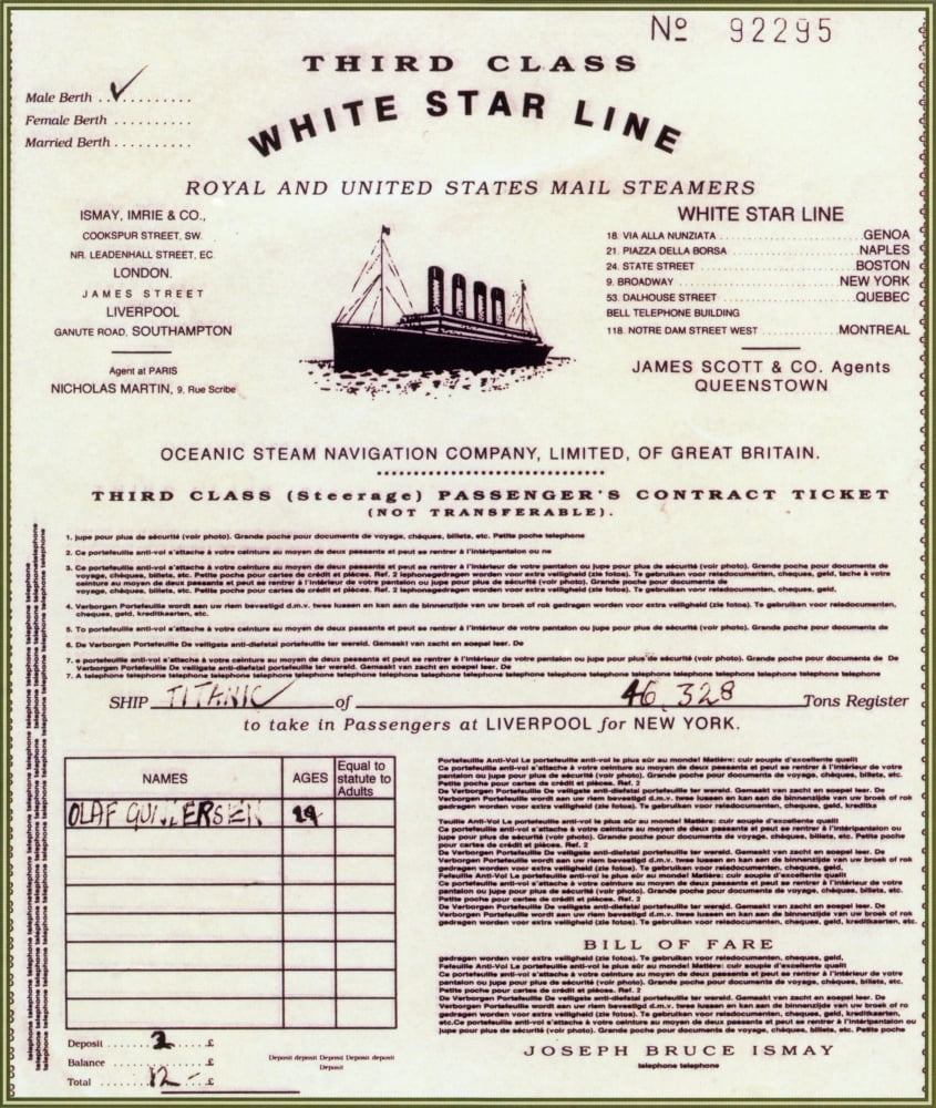 Paperwork Booklet Titanic Replica Images Memorabilia Pack Ticket 