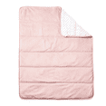 thumbnail image 4 of CREVENT Soft Plush Girls Pink and White Minky Baby Quilt Blanket, 4 of 5