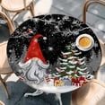 thumbnail image 3 of Black Red Christmas Fitted Tablecloth with Elastic Edged, Round Table Cloth for Dining Table, Gnomes Xmas Tree Snowflake Winter Gifts Waterproof Oil Proof Table Cover for Indoor Outdoor 55"-60", 3 of 9