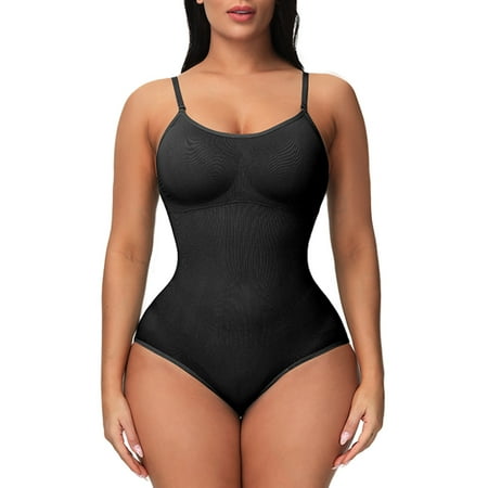 

YANHOO Womens Strap Bodysuit Seamless One-Piece Body Shaper Abdominal Lifter Hip Shaper Underwear Stretch Slimming Body Corset