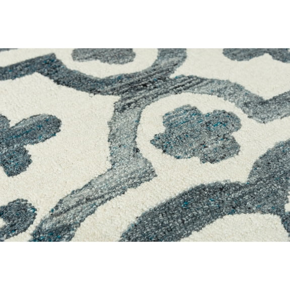 Alora Decor Neo 8'6"x11'6" Scroll Ivory/Blue Hand-Tufted Area Rug