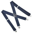 thumbnail image 3 of Casual Men Suspenders X Shaped Adults Hooks Button Trousers Suspender Heavy Duty Back Belt Elastic Straps Pants Suspender for School Choir Dark Blue, 3 of 8