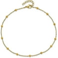 thumbnail image 3 of Chisel Stainless Steel Polished Yellow IP-plated Beaded Anklet Plus 1 inch Extension - 9.5" Bracelet, 3 of 5