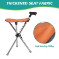 thumbnail image 5 of CJC Folding Walking Stick Seat Aluminium Portable Cane Chair Stool Senior Load 150kg, 5 of 7
