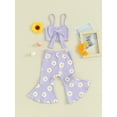 thumbnail image 3 of Bagilaanoe 2pcs Toddler Baby Girl Pants Set Sleeveless Cami Tops + Flower Print Flare Trousers 12M 18M 24M 3T 4T 5T Kids Casual Clothes, 3 of 9