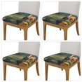 thumbnail image 2 of Logiee Peaceful Deer Lily Pond Print Square Chair Seat Covers, Stretch Chair Seat Covers,Seat Chair Slipcover, Non-Slip Chair Slipcover,Furniture Protector for Indoor and Outdoor-Four Pieces, 2 of 7