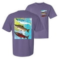 thumbnail image 1 of Wild Bobby, Atlantic Chum Sakeye Salmon Fish Trio, Fishing, Front and Back Garment-Dyed Short Sleeve Tees, Purple, Medium, 1 of 3