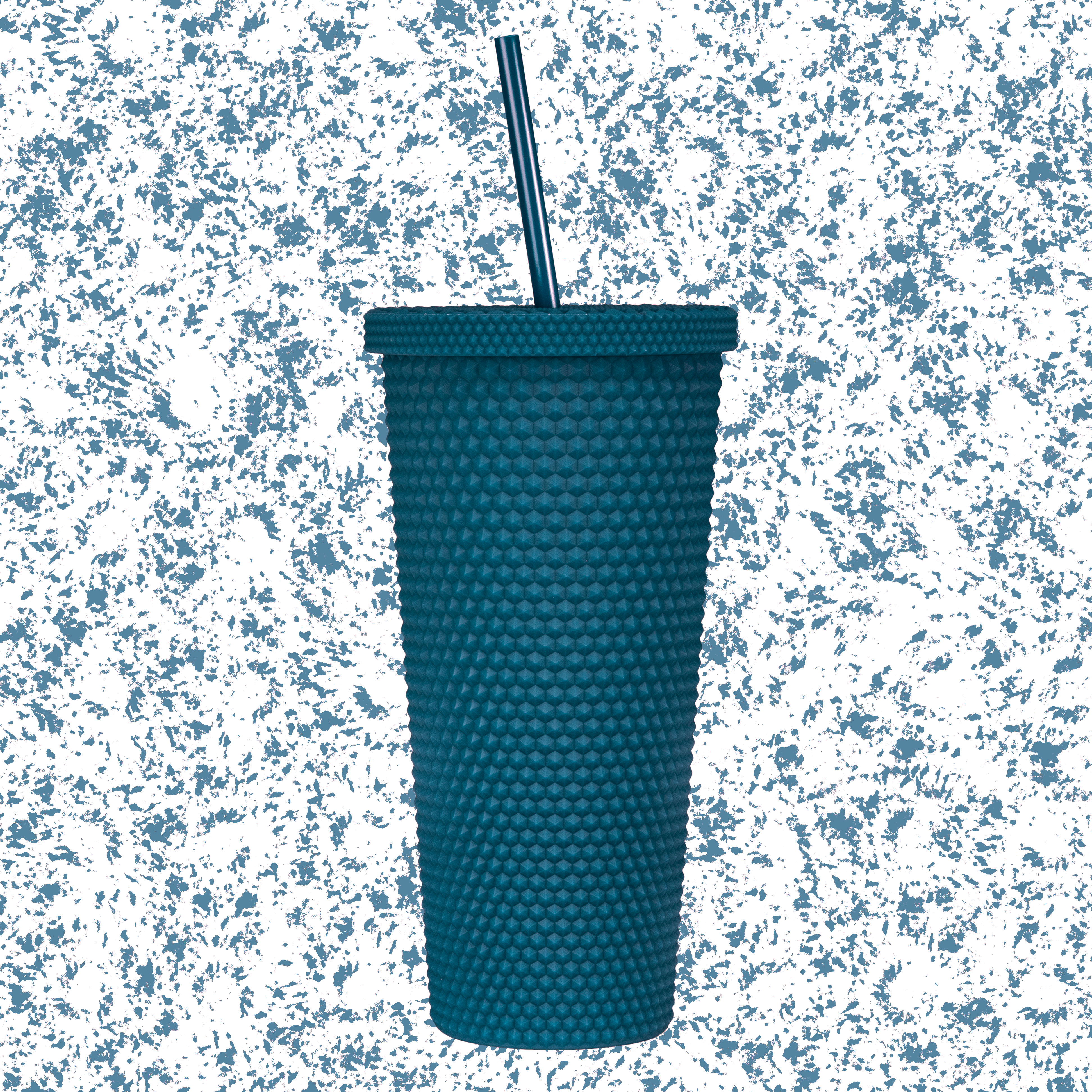 WEST & FIFTH Reusable Cold-Cup Tumbler with Straw and Super Soft Matte  Coating, 24 Ounces, Baby Blue