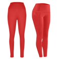 thumbnail image 7 of Workout Leggings with Two Side Pockets for Women High Waist Yoga Pants Soft Lightweight Athletic Gym Tights, Red L, 7 of 7