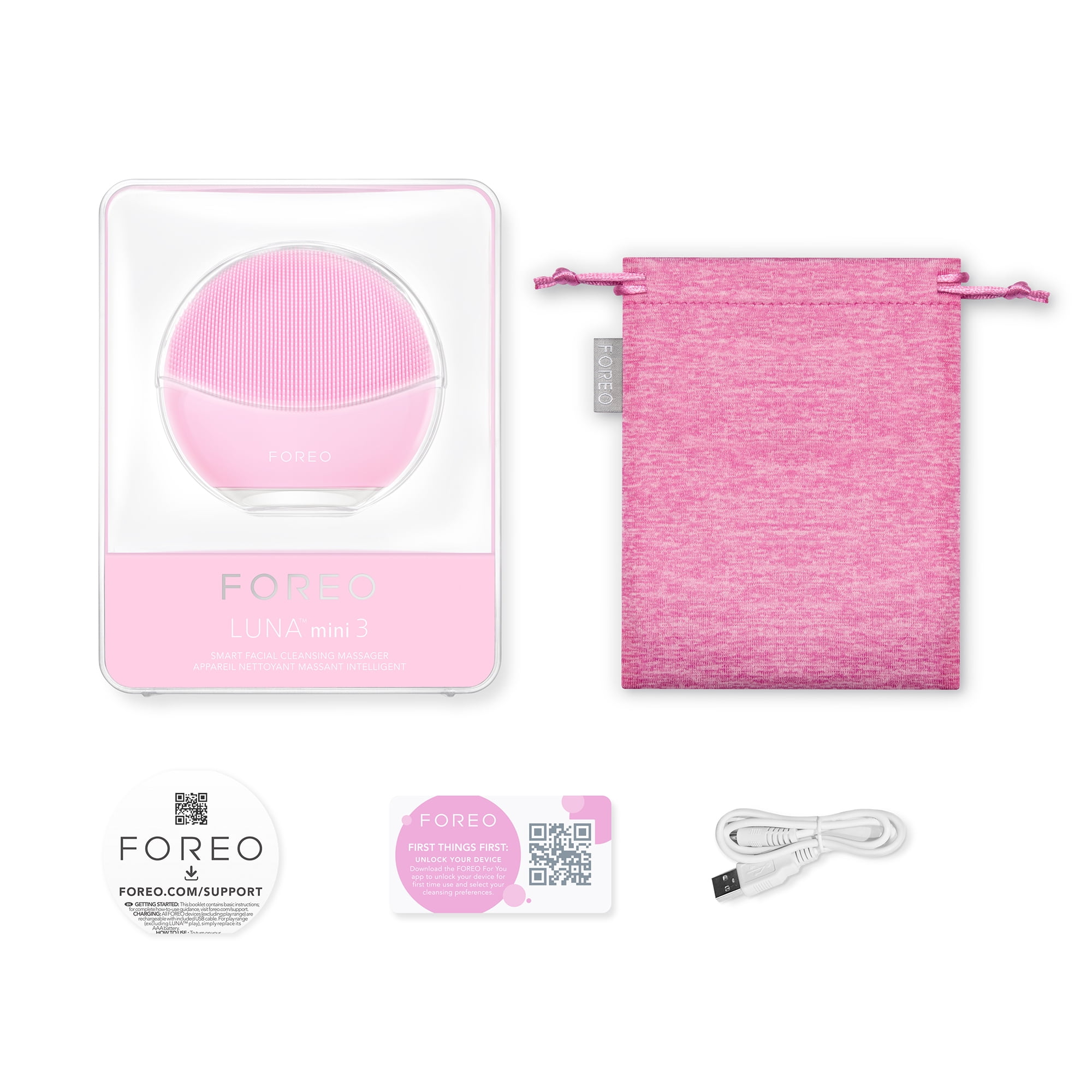 FOREO LUNA MINI 3 Cleansing Facial Brush- Pearl Pink