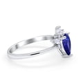 thumbnail image 2 of Art Deco Engagement Ring Pear Simulated Blue Sapphire CZ 925 Sterling Silver Size 10, 2 of 5