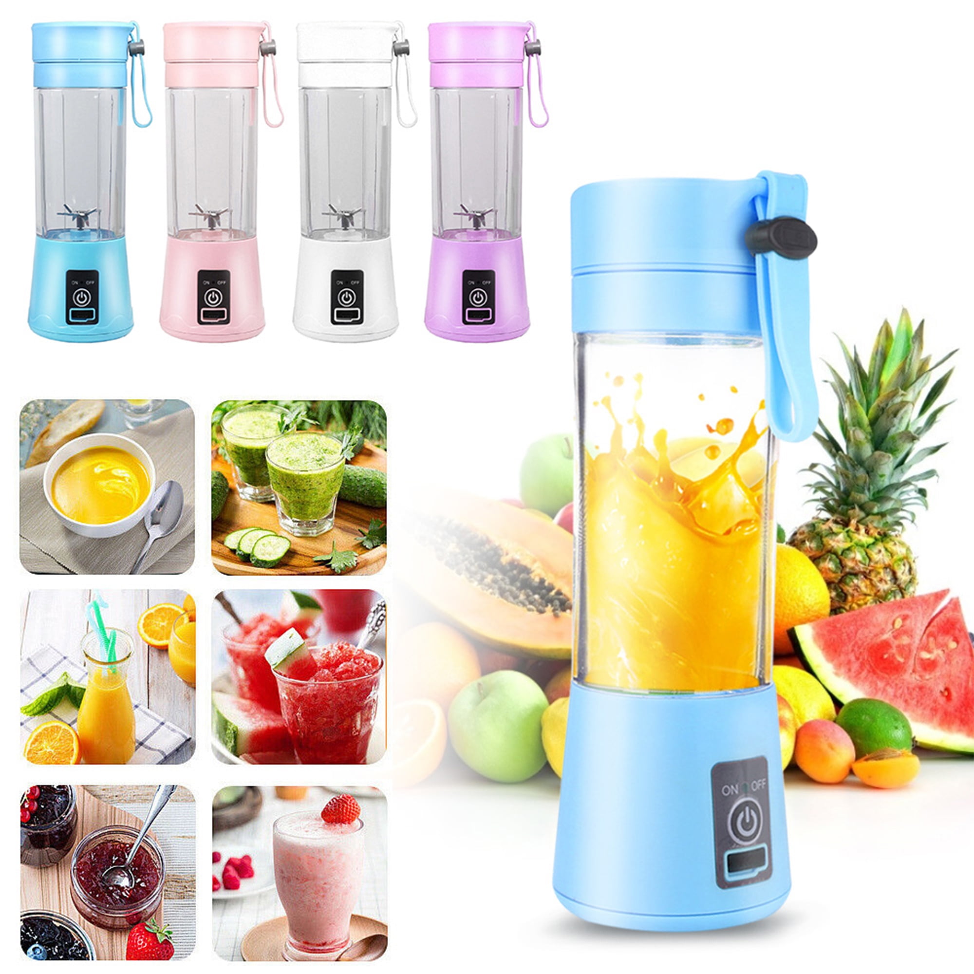 1pc Wireless Portable Juice Cup With Safety Lock, USB Rechargeable Mini Juice  Blender, Suitable For Juice, Smoothies And Ice Blended Drinks