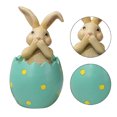 thumbnail image 3 of Decoración de Pascua, conejo sentado sobre adornos de cáscara de huevo, regalo para niños y amigos, decoración de conejito de resina, 3 of 12