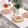 thumbnail image 6 of Ryvnso Cherry Wave Pattern Round Plate Mats Dining Table Placemat Set of 4 for Holiday Decoration, 6 of 7