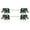 Dark Green Pair (2 Barbells), variant on 14GA Elephant w/Synthetic Opal Glitter Set 316L Surgical Steel Barbell Nipple Ring - SOLD AS PAIR