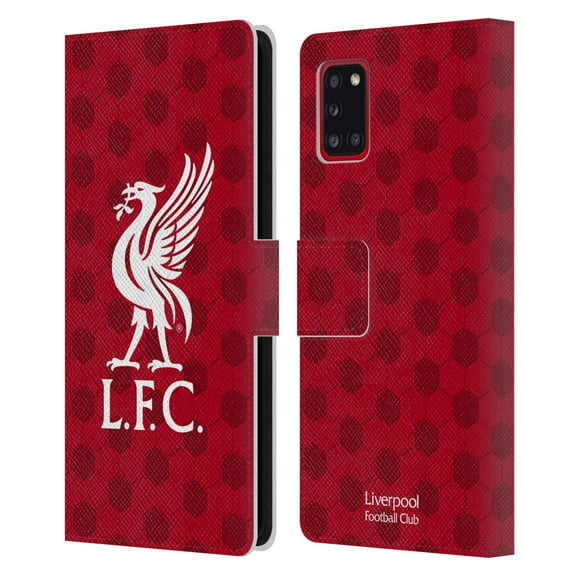 Head Case Designs Officially Licensed Liverpool Football Club Crest & Liverbird 2 Red Leather Book Wallet Case Cover Compatible With Samsung Samsung Galaxy A31 (2020)
