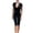 Black, variant on JIANLAI Jumpsuit For Women Lace V‑Neck Short Sleeve Knee Length Bodysuit, Stretchy Fitted One Piece Outfit, Slim Fit Bodycon Jumpsuit