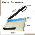 thumbnail image 4 of A4 Guillotine Paper Cutter, Heavy Duty Paper Trimmer, 15 Sheets Capacity, 18.6 x 10.43 in / 473 x 265 mm, Manual Paper Cutter with Safety Guard, Portable ABS Base, 4 of 5