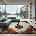 thumbnail image 2 of ODIKA 8'x10' Washable Area Rug Guitar Music Notes Vintage Rock Distressed Grunge Hip Border for Dining Room, Large Office, Lounge, Non-Slip Chair-Friendly Mat, 2 of 7