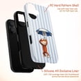 thumbnail image 4 of Cute Curious Monkey with Blue and White Umbrella Phone Case, Cartoon Striped iPhone Cover for iPhone 17 16 15 14 13 12 11 Plus Pro Max Mini, 4 of 6