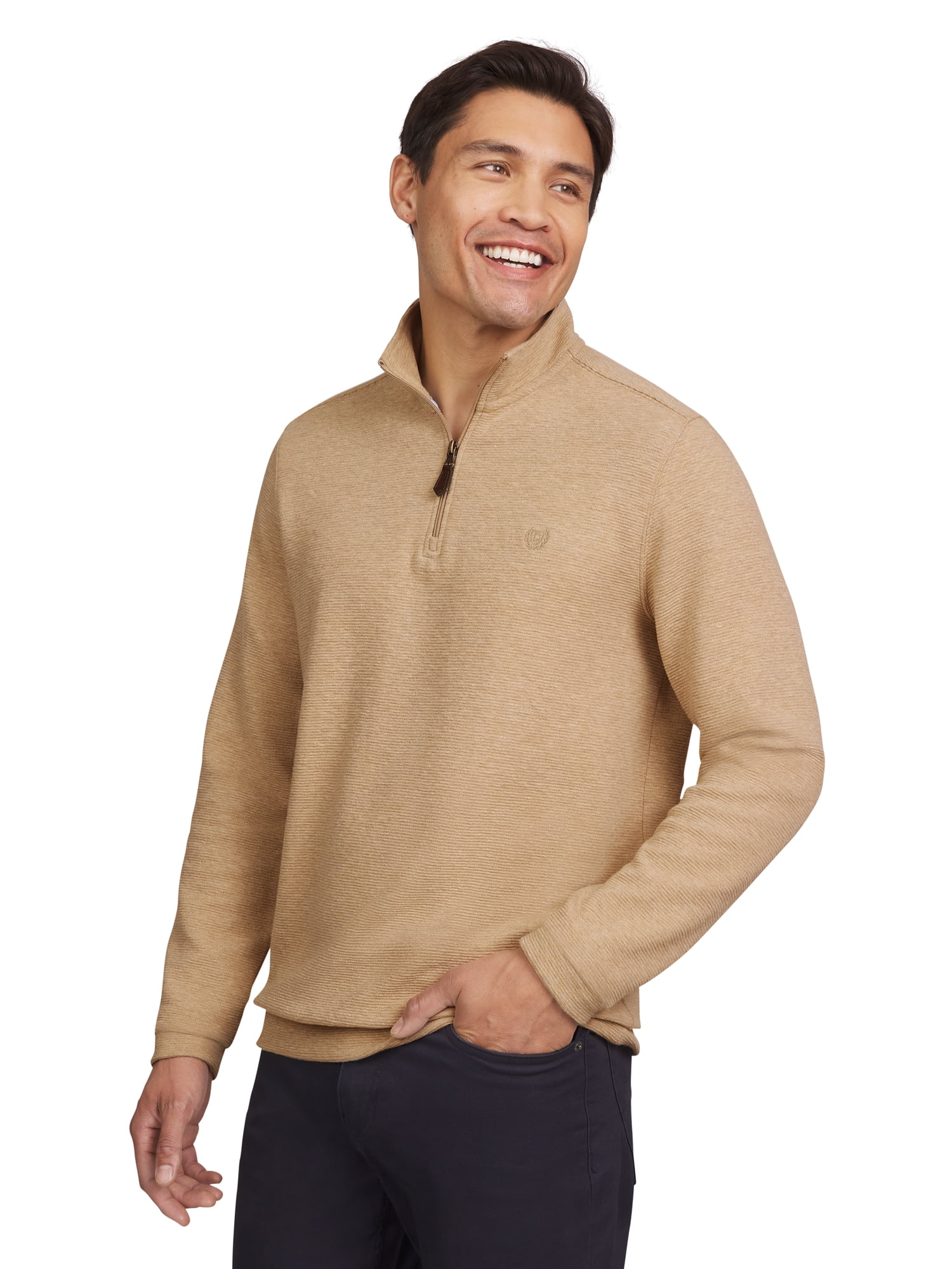 Chaps Men's & Big Men's 1/4 Zip Mockneck Ribbed Sweater, Sizes S-2XL