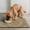 thumbnail image 2 of Ethnic Mandala Art Pet Food Mat - Non-Slip Dog Bowl Mat with Sacred Symbolic Pattern, 4-Layer Absorbent & Eco-Friendly, Large Size for Floor Protection, 2 of 7