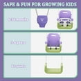 thumbnail image 6 of G TALECO GEAR 2 in 1 Jumpers and Bouncers, Swing Sets for Backyard, Foldable Toddler Swing with Soft Cushion, Purple, 6 of 9