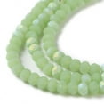 thumbnail image 4 of Imitation Jade Glass Beads Strands Half AB Color Plated Faceted Frosted Rondelle Green 2.9~3.3x2mm Hole: 0.7mm 135~140pcs/strand 32~34cm, 4 of 5