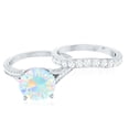thumbnail image 4 of Rosec Jewels Solitaire Ethiopian Opal Ring Set with Moissanite for Women (AAA Grade), 10K White Gold, US 11.50, 4 of 9