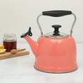 thumbnail image 2 of Martha Stewart Everyday Lily Pond Coral 2.2-Quart Stainless Steel Tea Kettle w/ Lid, 2 of 6