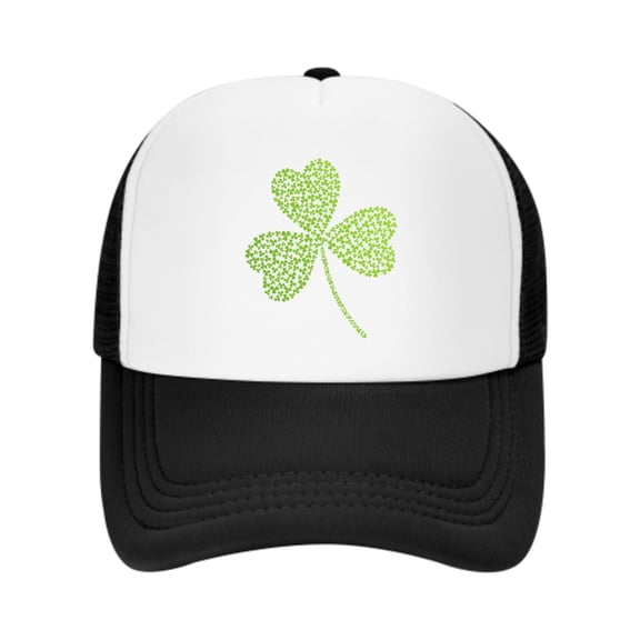 Clover Unisex Trucker Hats for Men Women Adjustable Casual Baseball Caps for Outdoor Activities Dad Cap