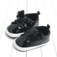 thumbnail image 2 of Siilsaa Baby Girl Crib Shoes, Shiny Metallic High Top Sneakers Black,6-12 Months, 2 of 5