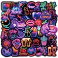 thumbnail image 1 of Paquete de pegatinas Neon Graffiti, 50 unidades, vinilo impermeable, 1 of 2