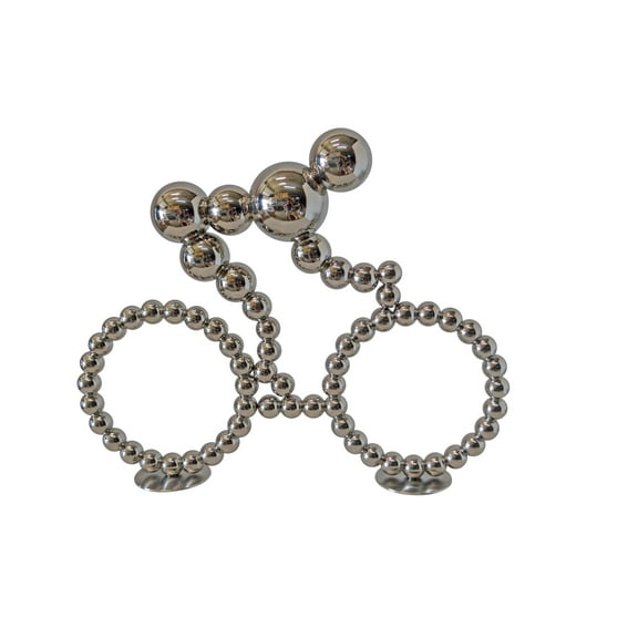 Nifao Modern Art Rider on His Bicycle Chrome Statue – Chrome Statue, Modern Art Decor, 22"L x 4"W x 17"H