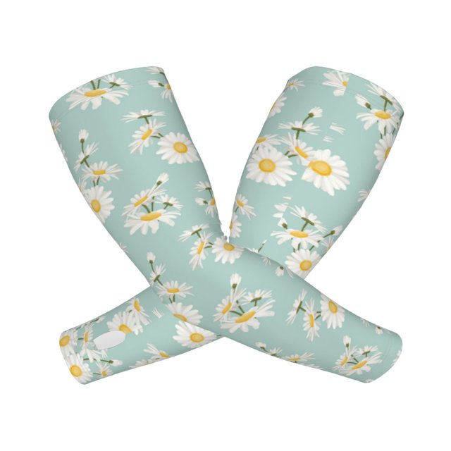 Balery Floral Daisy Mangas Refrescantes para Brazos para Hombre y Mujer – Transpirables y Absorbentes de Humedad para Mujeres, Hombres y Niños