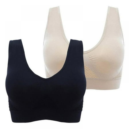 

2pcs Sports Bra U-shaped Bra Summer Cool Bra Women Athletic Underwear Fitness Vest Bra Seamless Padded Bra Full Cup Bra Wire Free Bra