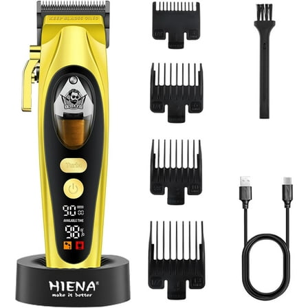 Professional Cordless Hair Clippers for Men, Hair & Beard Trimmer Hair Cutting Kits, Adjustable DLC Blade Barber Clipper, Gift for Men